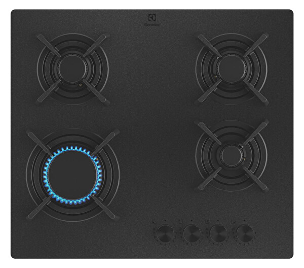 Electrolux KGG643723L Siyah Mat 60cm Vertical Flame Gazlı Vitroseramik Ocak
