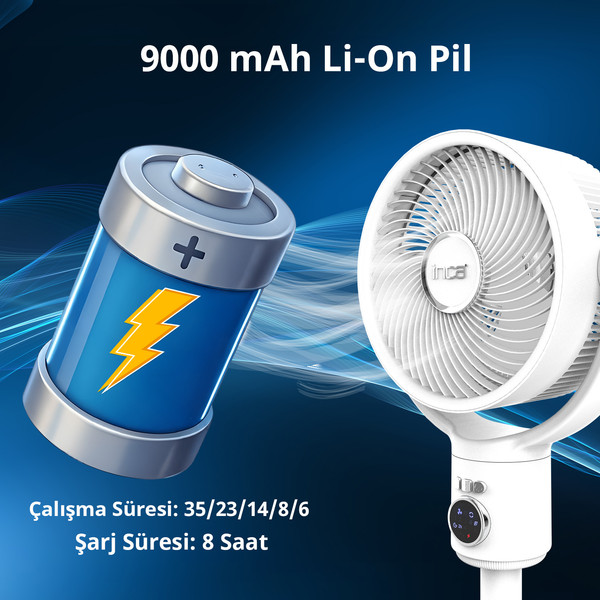 Inca IAF 01B FlexBreeze Şarj Edilebilir Portatif Fan 3