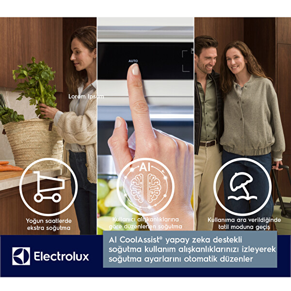 Electrolux ENA7CE18S3 700 Serisi AI CoolAssist Cooling 360° No Frost E Enerji Sınıfı Buzdolabı 3