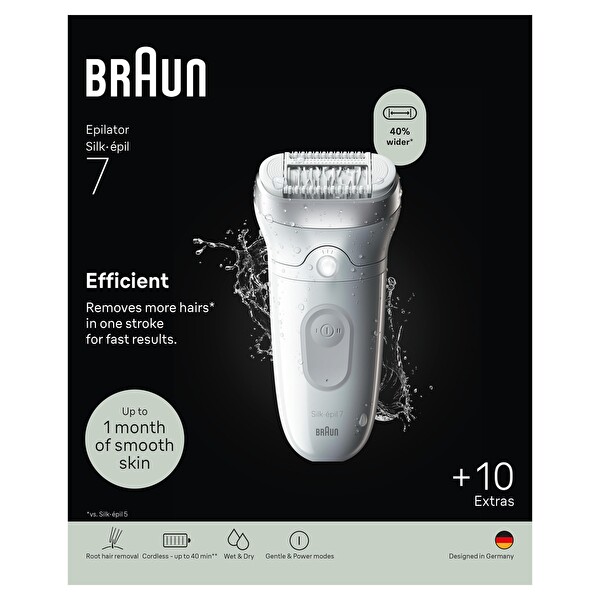 Braun Se 7-241 Silk·épil 7 Epilatör, Islak ve Kuru, Kalıcı Pürüzsüz Cilt