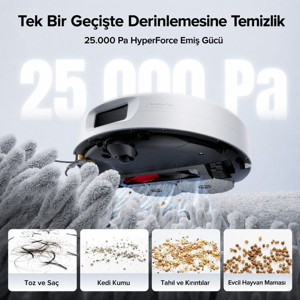 Roborock Qrevo 2 Pro Çöp İstasyonlu Robot Süpürge Beyaz 2