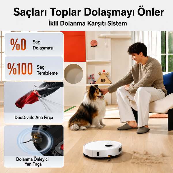 Roborock Qrevo 2 Pro Çöp İstasyonlu Robot Süpürge Beyaz 4
