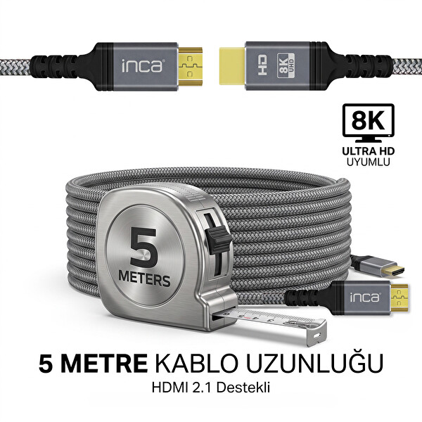 Inca IHM-05 8K HDMI 2.1b Ultra Sertifikalı 5 m Kablo