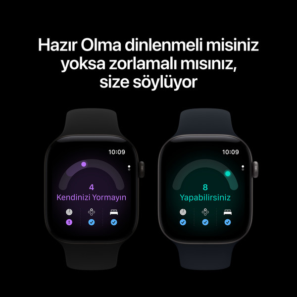 Apple Watch Series 12 GPS 46mm Koyu Bronz Alüminyum Kasa ve Klasik Zeytin Yeşili Spor Kordon - M/L