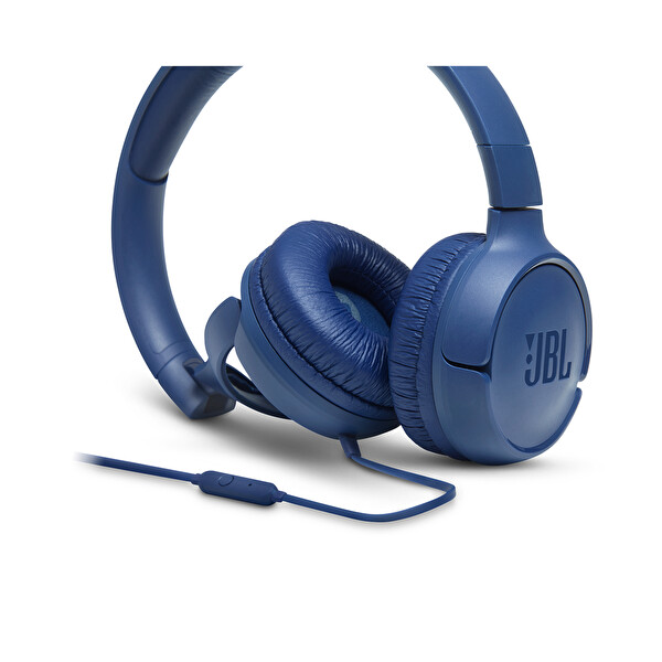 JBL T500 Kulak Üstü Mikrofonlu Kulaklık Mavi