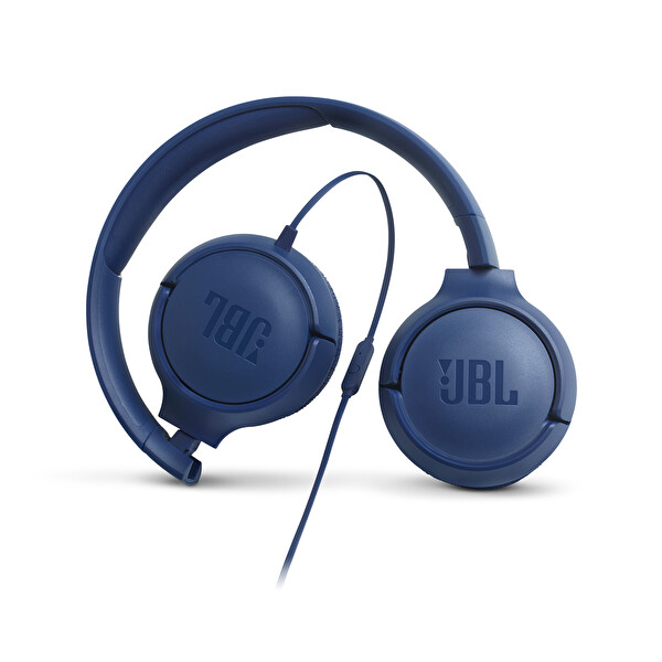 JBL T500 Kulak Üstü Mikrofonlu Kulaklık Mavi