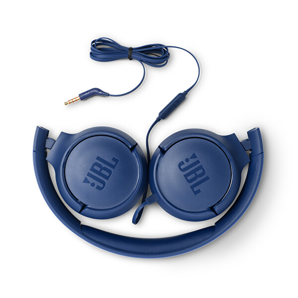 JBL T500 Kulak Üstü Mikrofonlu Kulaklık Mavi