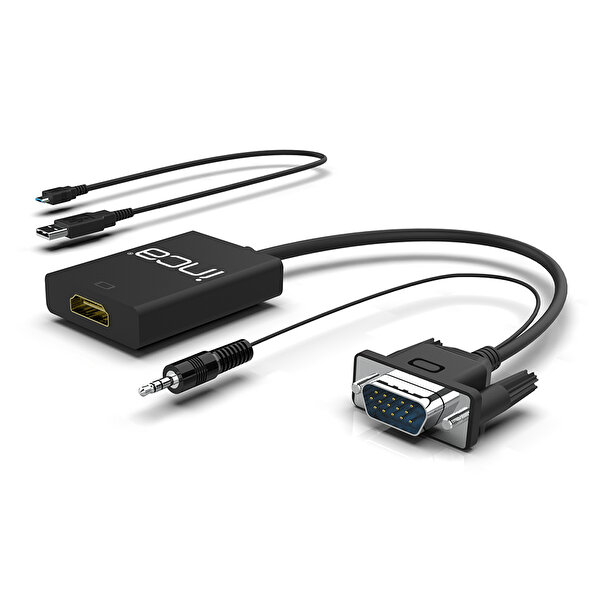 Inca Inca Ivth-02 Vga To HDMI Çevirici + Usb Güç Adaptörü + Ses Kablosu HDMI Dişi Vga Erkek