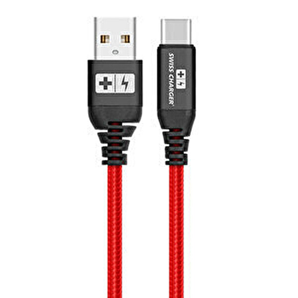 Swiss Charger Scc-10052 Kırılmaz Typec Usb Şarj Ve Data Kablosu 1M