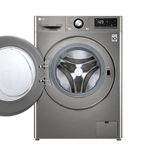 LG F4V3VYWKPE 9 KG 1400 Devir Gri Çamaşır Makinesi