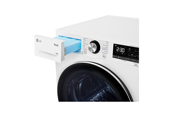 LG RH10V9AV2W 10Kg Beyaz Renk Kurutma Makinesi DUAL Inverter Isı Pompalı ve ThinQ (Wi-Fi) Özellikli