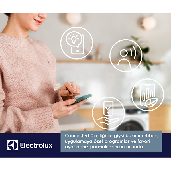 Electrolux EW6F3411ACT 600 Serisi Sensicare 10 KG 1400 Devir Autodose Wi-Fi Çamaşır Makinesi