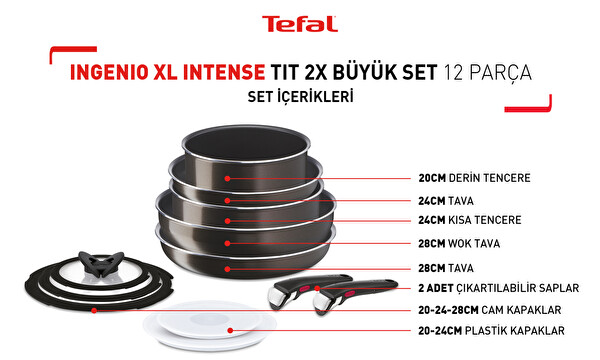 Tefal Ingenio Xl Intense Tit 2x Büyük Set 12 parça