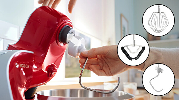 Bosch MUM5X720 MUM5 1000W Kırmızı Gümüş Mutfak Robotu  6