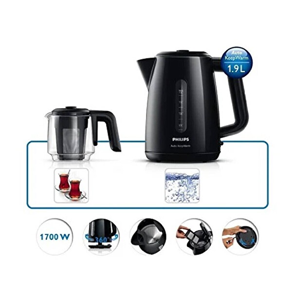 Philips HD7301 Siyah Çay Makinesi