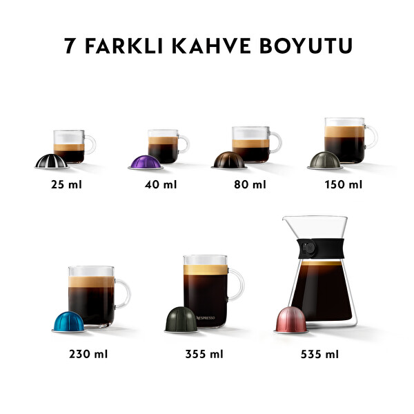 Nespresso Vertuo Latissima Siyah Süt Çözümlü Kahve Makinesi