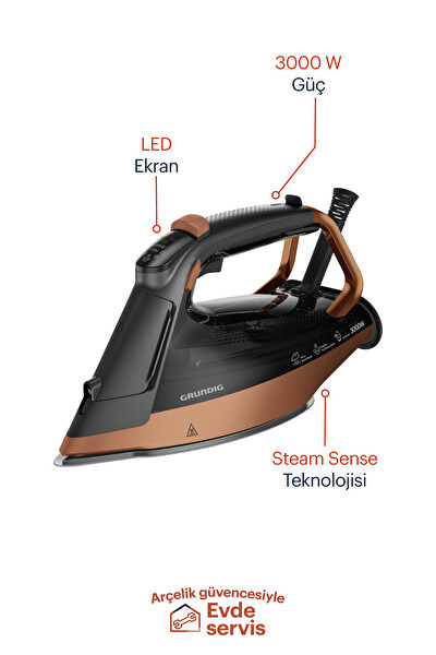 Grundig SI 8050 Siyah Kahverengi Buharlı Ütü