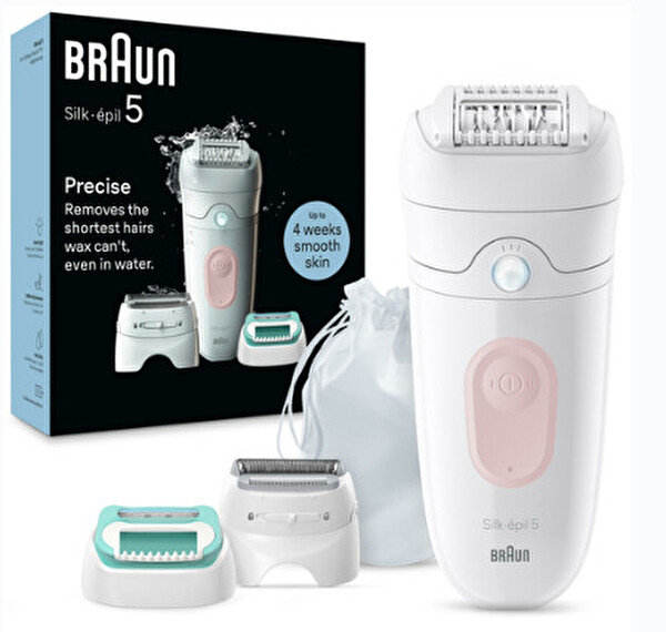 Braun Silk-Épil 5 5-050 Islak ve Kuru Kullanım Kalıcı Pürüzsüz Cilt Flamingo Epilatör
