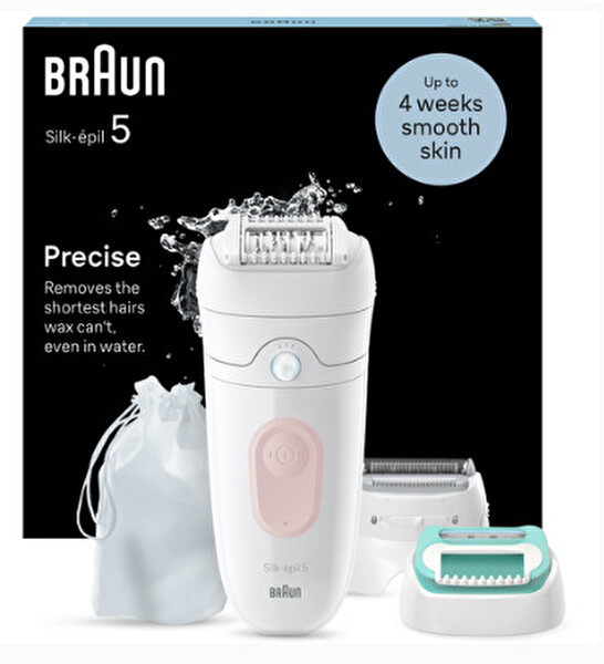 Braun Silk-Épil 5 5-050 Islak ve Kuru Kullanım Kalıcı Pürüzsüz Cilt Flamingo Epilatör