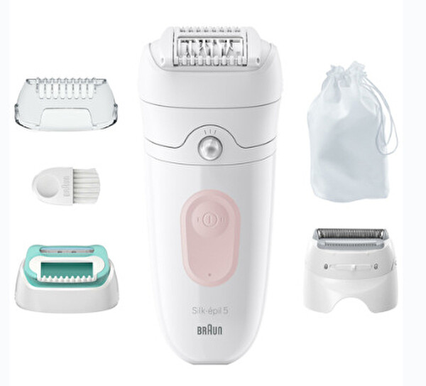Braun Silk-Épil 5 5-050 Islak ve Kuru Kullanım Kalıcı Pürüzsüz Cilt Flamingo Epilatör
