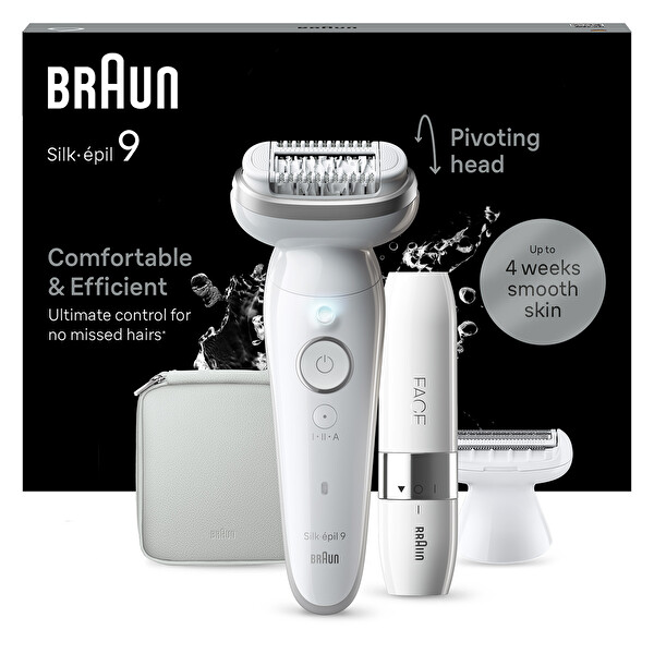 Braun Silk-Epil 9 9-341 Kalıcı Pürüzsüz Cilt + FS1000 Islak ve Kuru Epilatör