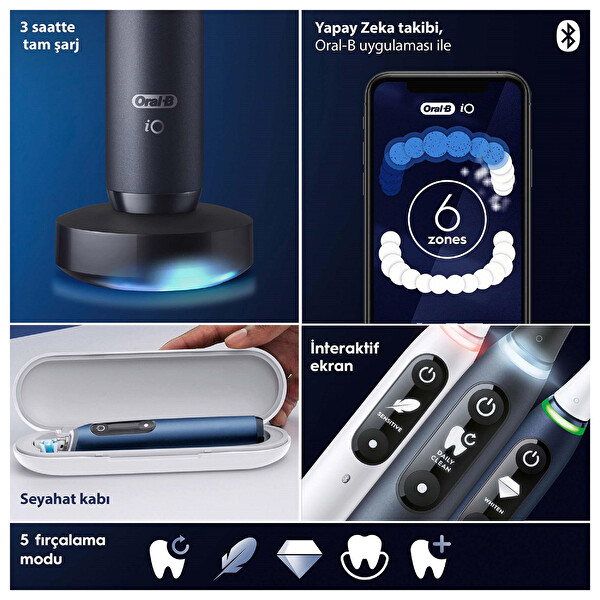 Oral-B Io7 Mavi Şarjlı Diş Fırçası