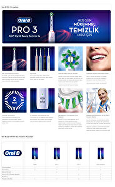 Oral B Pro 3900 Şarjlı Diş Fırçası 1+1 Paket