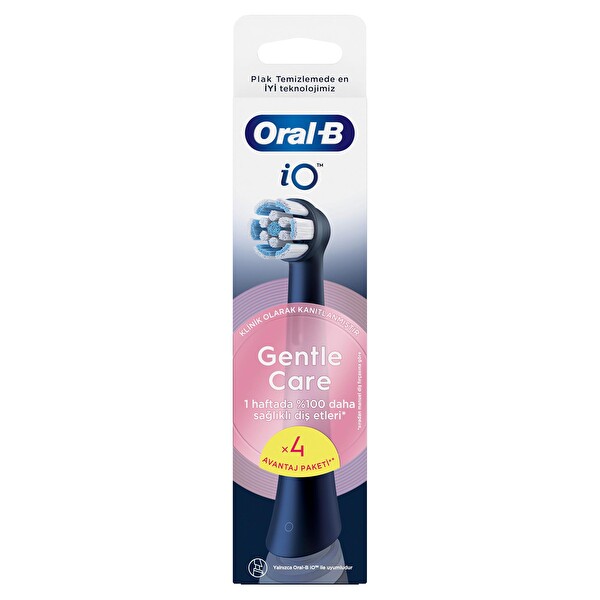 Oral-B iO Gentle Care Siyah Diş Fırçası Yedek Başlığı 4 Adet