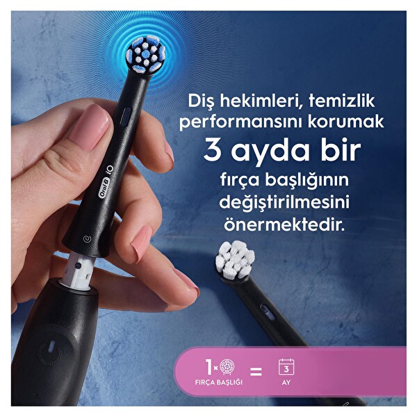 Oral-B iO Gentle Care Siyah Diş Fırçası Yedek Başlığı 4 Adet