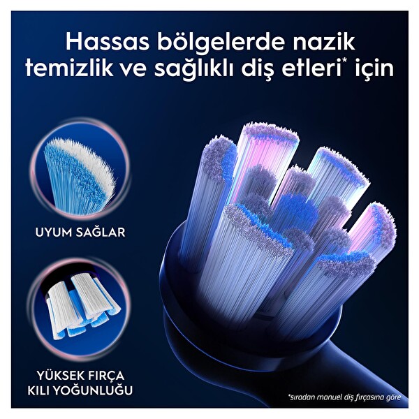 Oral-B iO Gentle Care Siyah Diş Fırçası Yedek Başlığı 4 Adet