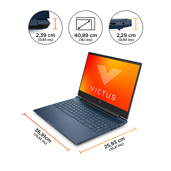 HP Victus Dizüstü Oyun Bilgisayarı 16-S0003nt Ryzen7 7840hs 16gb 512gb Ssd Nvidia Geforce Rtx 4070 8gb Gddr6 16.1” Fhd W11h 7z4p9ea Siyah Gaming Notebook
