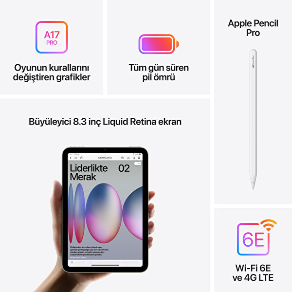 Apple iPad Mini 8.3-INCH WI-FI + Cellular 128GB Space Grey MXPN3TU