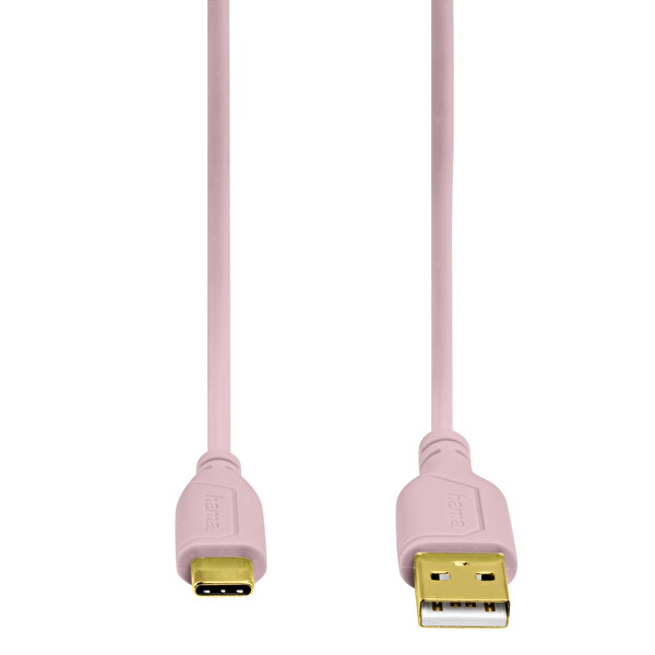 Hama HM135787 USB C USB A Kablo Flexi 0.75M Pembe 3