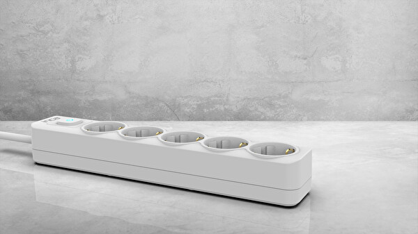 INCA IPW-44GB 5 PORT AKIM KORUMALI LED TUŞLU PRIZ 1.5M - BEYAZ