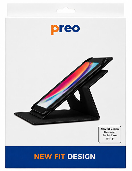 Preo New Fit Dizayn 11   12 Uyumlu Universal Siyah Tablet Kılıfı