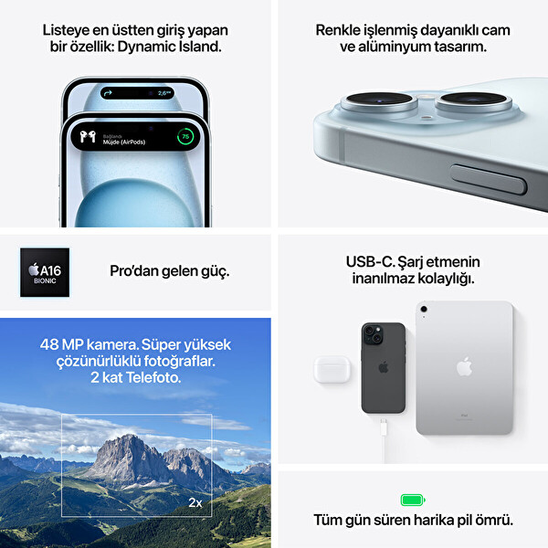 Apple iPhone 15 128GB Pembe