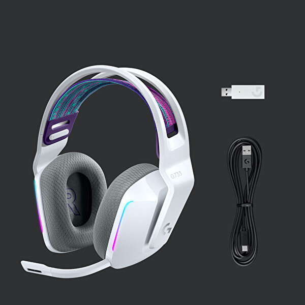 Logitech G G733 Kablosuz 7.1 Surround Ses Oyuncu Kulaklığı Beyaz