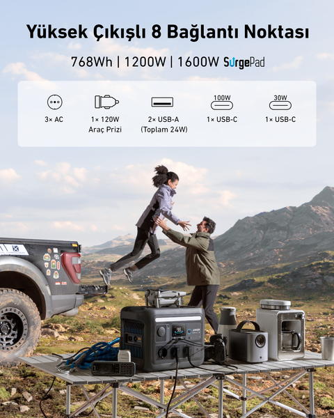 Anker Solix C800X -768WH 1200W Taşınabilir Güç Kaynağı