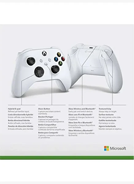 Xbox Kablosuz 9. Nesil Beyaz Oyun Kumandası (Microsoft Türkiye Garantili)