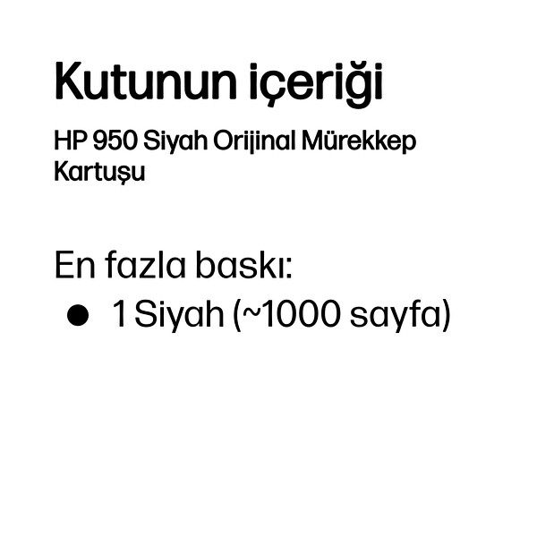 Hp CN049AE 950 Siyah Kartuş