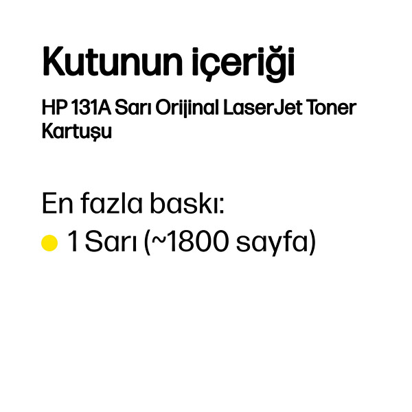 HP CF212A 131A Sarı Toner