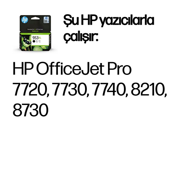 HP 953Xl Siyah Yüksek Kapasiteli Mürekkep Kartuşu (L0S70Ae)