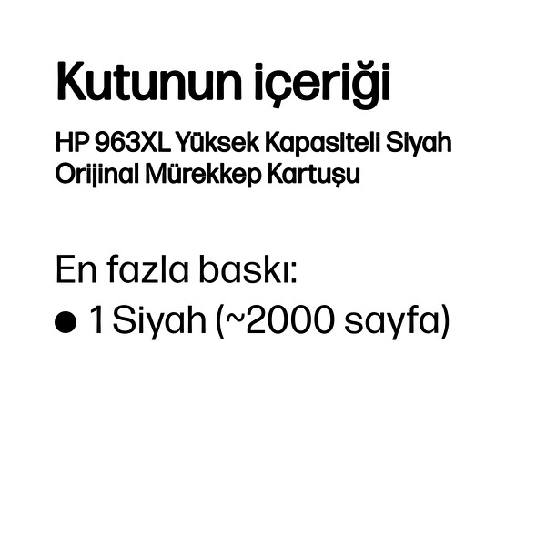 HP 3JA30AE 963XL Kartuş Siyah