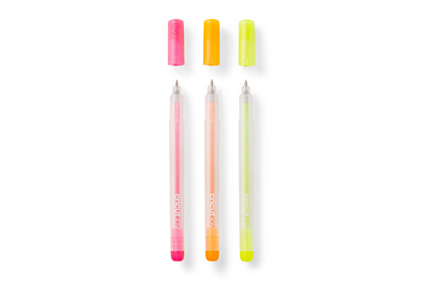 Cricut 2009963 Joy Glitter Jel 3lü 0.8mm Pembe Turuncu Sarı Kalem Seti