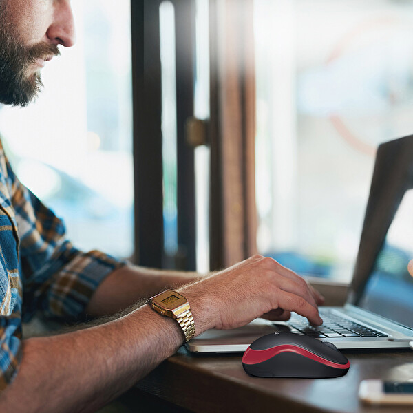 Logitech M185 Kablosuz Mouse (Red)