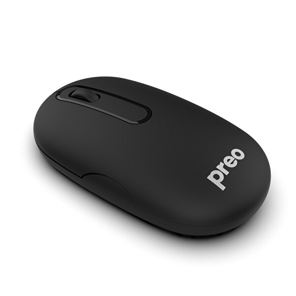 Preo M21 Şarj Edilebilir Pastel Kablosuz Sessiz Siyah Mouse  4