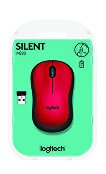 Logitech M220 Silent Kablosuz Mouse Kırmızı