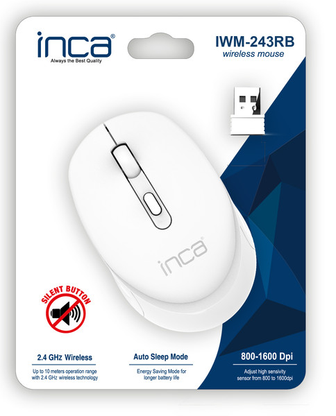 Inca Iwm 243rb Candy Desing 4d Silent Wireless Beyaz Mouse  4