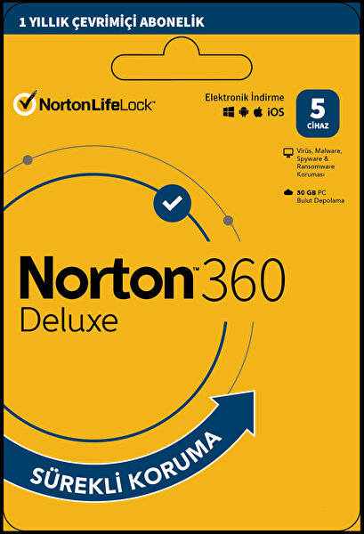 Norton Norton 360 Deluxe 5 Kullanıcı 1 Yıl (Elektronik Lisans)