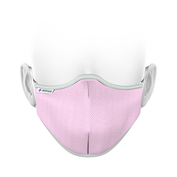 Medifash MediFash Aura-Pembe TSE Belgeli Bakteri Filtreli 3 Katlı Telli Maske Takma Aparatlı Pembe Yıkanabilir Maske